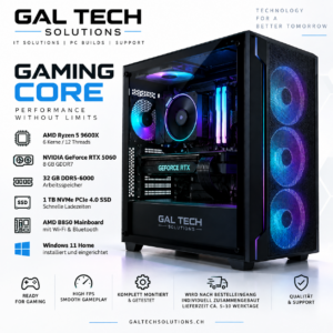 Gaming PC Schweiz – Ryzen 5 9600X mit RTX 5060